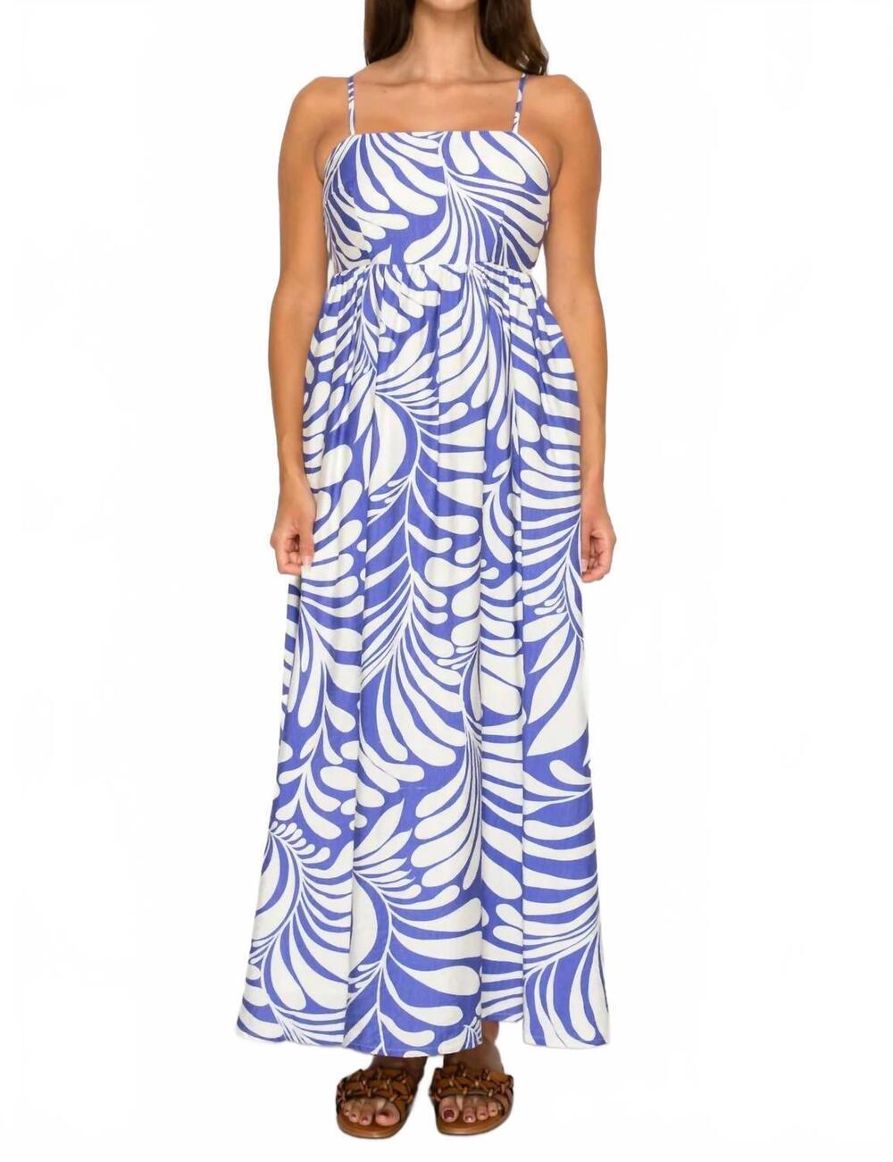 NEW MEET ME IN SANTORINI square neck maxi dress in cycladic palm